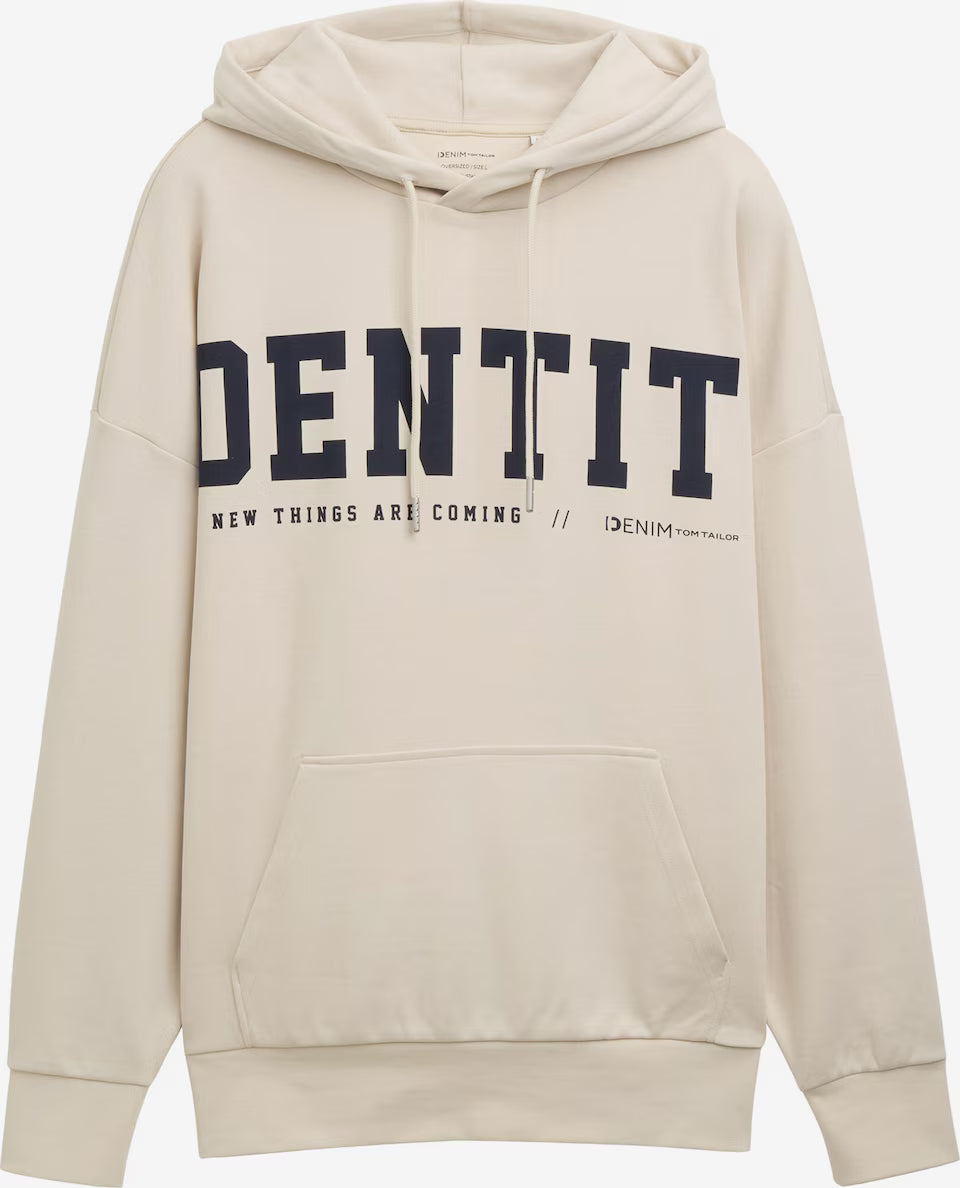 TOM TAILOR DENIM Sweatshirt mit Kapuze – Beige