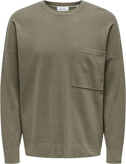 ONLY & SONS Onslamai Strickpullover mit Brusttasche