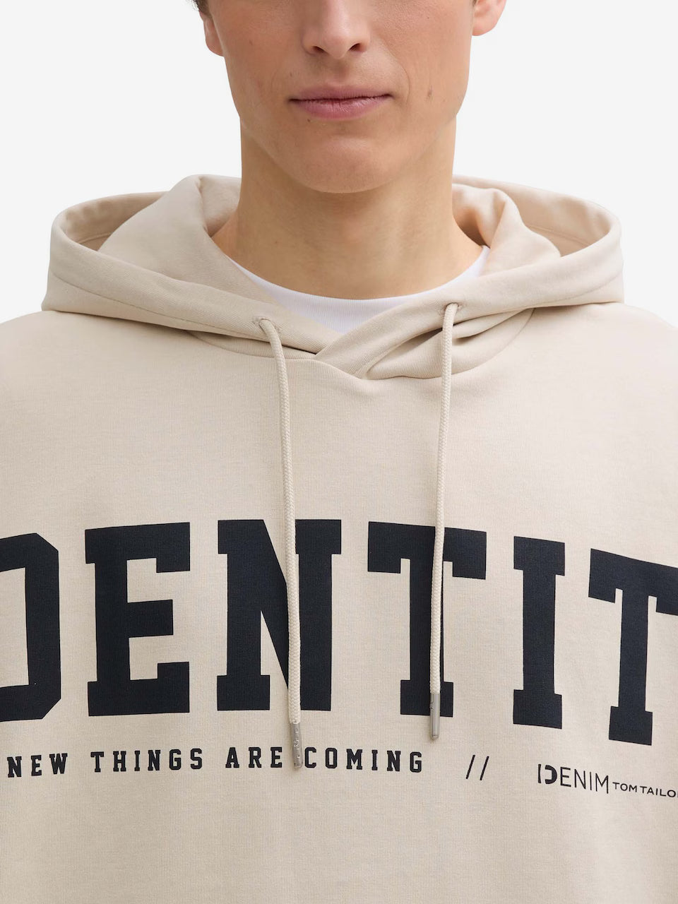 TOM TAILOR DENIM Sweatshirt mit Kapuze – Beige